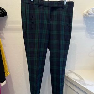 JCrew Maddie pant in navy and green plaid